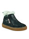 Leather Kids Boots with Zipper Black