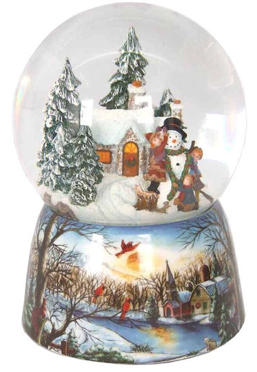 Weihnachtliche Schneekugel mit Schneemann 1Stück