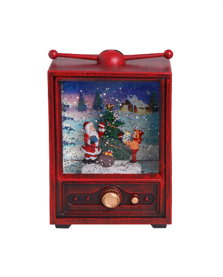 Luminat Decorativ Moș Crăciun cu Muzică din Plastic 17x12x12cm.