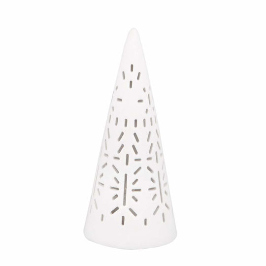 Christmas Decorative Illuminated Tree Cone White