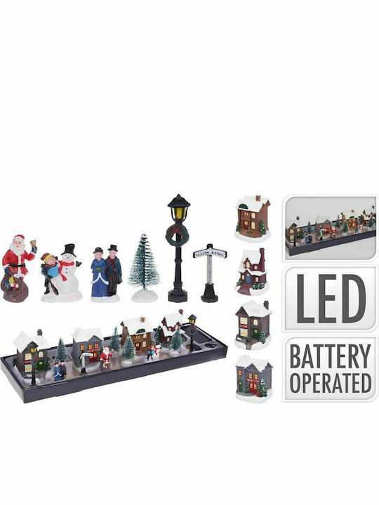 Illuminated Christmas Decorative Plastic Battery House Multicolour