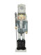 Nutcracker de Crăciun Lemn Gri Înălțime 38cm.