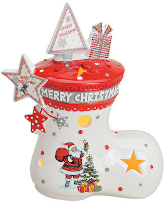 Christmas Ceramic Candlestick 17cm