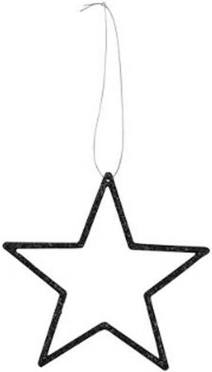 Hanging Ornament Star Plastic Black
