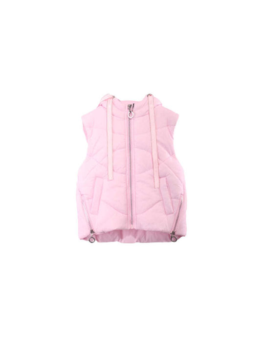 Joyce Girls Casual Jacket Pink Sleeveless