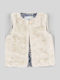 Kids Fur Sleeveless Beige