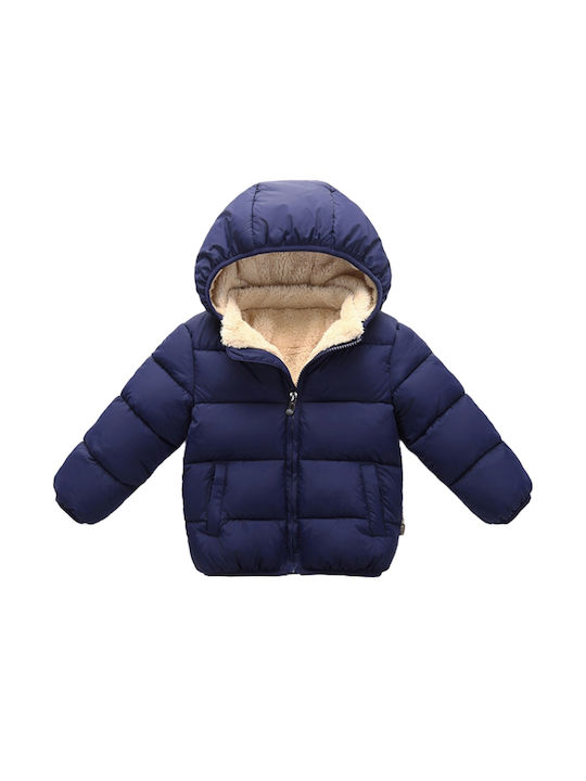 TakTakBaby Kids Casual Jacket with Lining & Hood Navy Blue