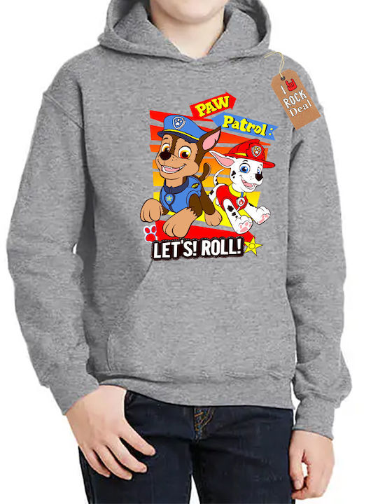 Rock Deal Bluza Pentru Copii Cu Glugă Gri Paw P...