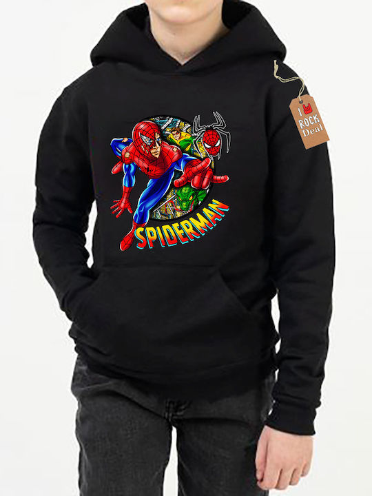 Bluza Cu Glugă Neagră Pentru Copii Spiderman