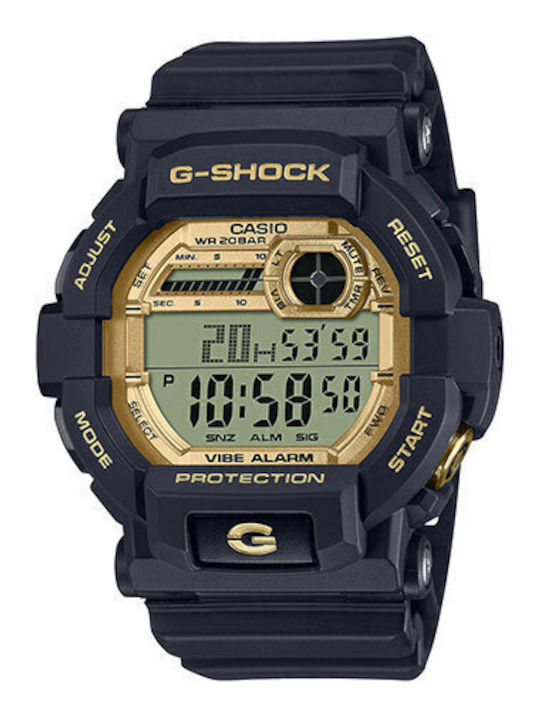 Casio Ανδρικό Ρολόι Μπαταρίας με Μαύρο Καουτσούκ Λουράκι