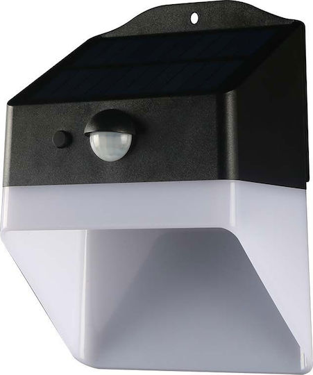 V-TAC Grădină Led Montat pe perete Lampă Solară 2W 200lm Alb Natural 4000K cu Senzor de Mișcare IP65 13.89bucx6.85bucx10.69buccm