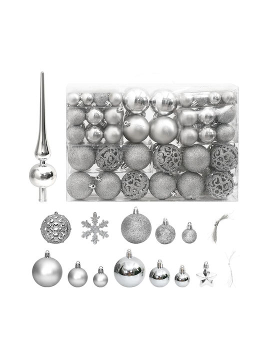 vidaXL Christmas Set Ornaments 12x36cm 111pcs