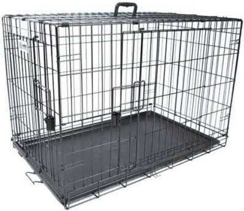 M-Pets Cușcă de Sârmă pentru Câini Small cu 2 Uși Neagră 61x43x61cm