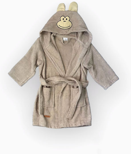 Ely Parker Kids Hooded Bathrobe Brown
