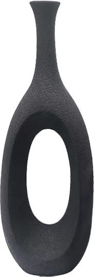 Marhome Βάζο Δαπέδου Γυάλινο Μαύρο Φ39xΥ111cm