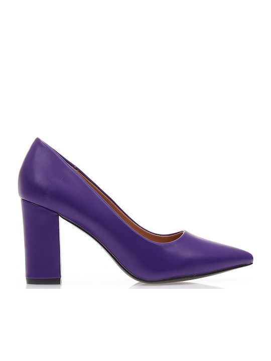 Tsoukalas Pumps mit Chunky hohem Absatz Lila