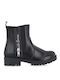 Renato Garini Kids PU Leather Military Boots with Zipper Black