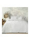 Nima Happy Honeymoon Set Coverlet Queen Size Microfiber White 240x260cm 3pcs