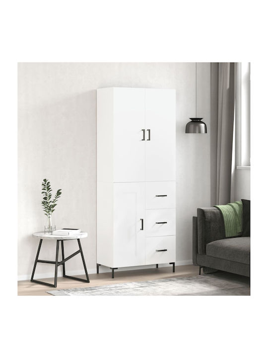 Ντουλάπα Γραφείου Ξύλινη Λευκό 69.5x34x180cm