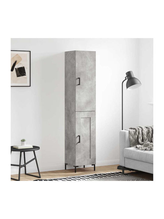 Дървен Офисен Шкаф Сив 34.5x34x180см
