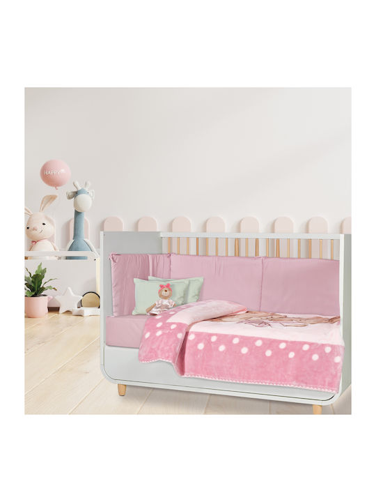 Das Home Blanket Cot Velvet Pink 110x140cm
