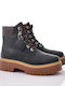 Timberland Leather Women's Ankle Boots with Medium Heel Gray