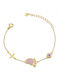 Slevori Kids Bracelet from Gold-plated Silver with Evil Eye & Σταυρό