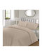Lino Home Пухено Куинсайз 220x240бр Basko Taupe 350 г/м²Gsm