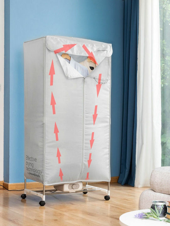 InnovaGoods Dupledry Klappbare Elektrische Boden-Kleiderständer aus Rostfreiem Stahl 1000W 70x150cm