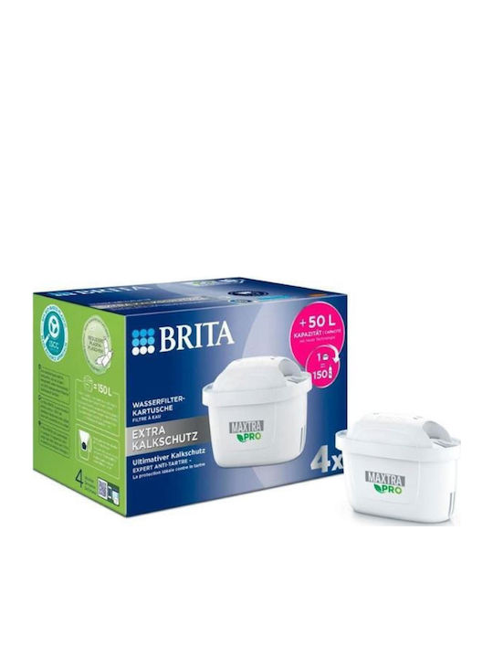 Brita Water Filter Replacement for Pitcher Maxtra Pro Extra Lime Protection 4pcs