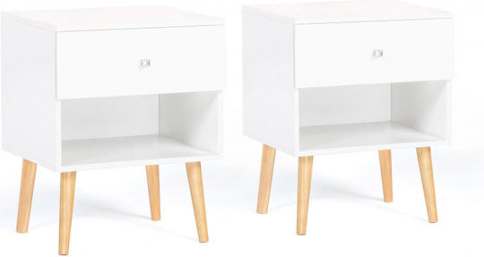 Κομοδίνα Emmie Ξύλινα Λευκά 2τμχ 40x34x50cm 30088554 Κομοδίνα Emmie Ξύλινα Λευκά 2τμχ 40x34x50cm 30088554