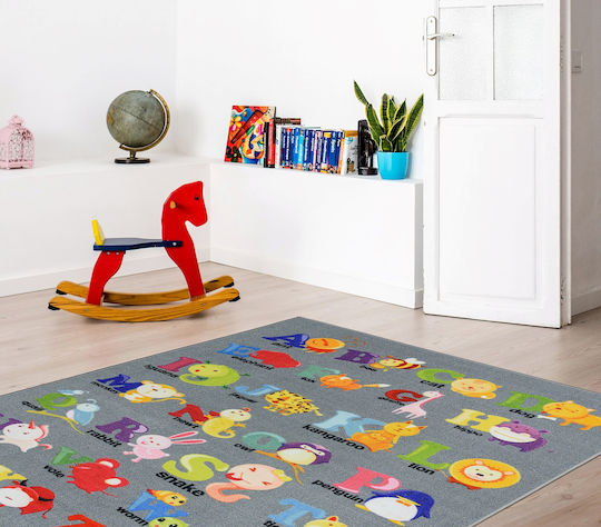 Παιδικό Χαλί Playroom Abc Γκρι 133x190