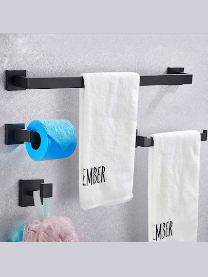 Naron Metallisches Schwarzes Badezimmerzubehör-Set 4Stücke