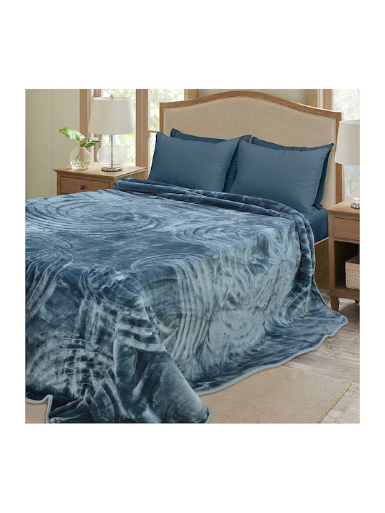 Lino Home Cobertor Emb Blanket Velvet Single 160x220cm. Sky