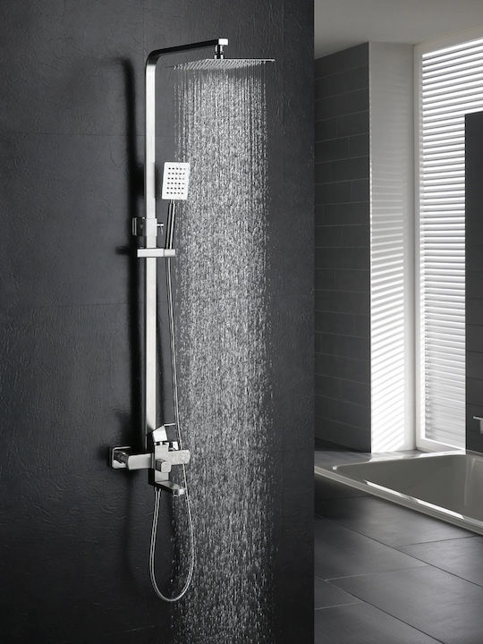 Naron Shower Column with Mixer Silver