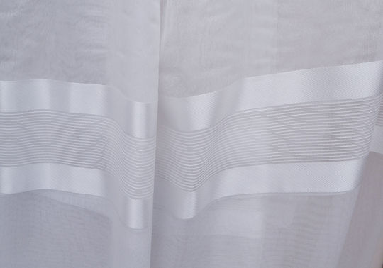 Saray Home Κουρτίνα με Τρέσα Λευκή 280x300εκ.
