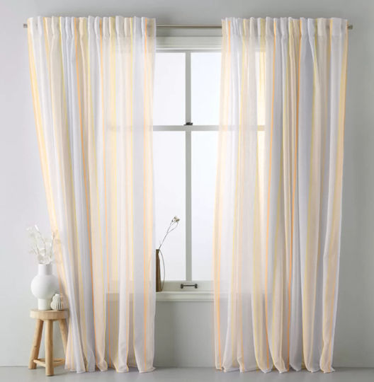 Saray Home Vorhang mit Bleistiftfalten Weiß 280x300cm