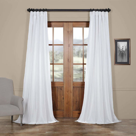 Saray Home Κουρτίνα με Τρέσα Λευκή 280x140εκ.