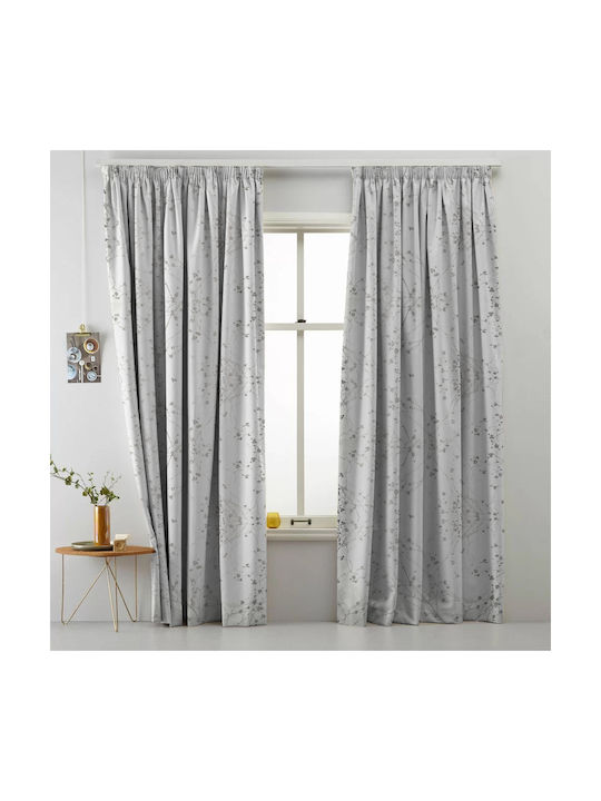 Saray Home Перде с Плик с писалка Blossom Сиво 280x220 см