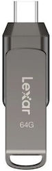 Lexar D400 Dual 64GB USB 3.1 Stick