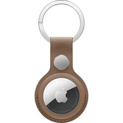 Apple Finewoven Key Ring Калъф за ключодържател Изкуствена кожа за AirTag Taupe