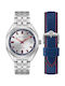 Bulova Ανδρικό Ρολόι 40mm Μπαταρίας με Ασημί Μεταλλικό Μπρασελέ
