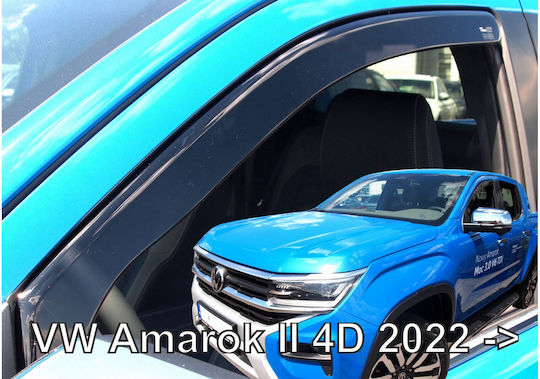 Heko Set of Windbreakers Front and Rear Car Dark Fime for Volkswagen Amarok 4D 2022+ 4pcs