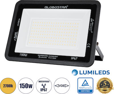 GloboStar Atlas Waterproof LED Floodlight 150W Warm White 2700K IP67