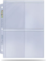 Ultra Pro 4-Pocket Secure Platinum Pages 3 Card Pages 4-Pocket 100pcs Transparent