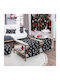 Teoran Christmas Tablecloth Runner Fabric Black L160xW40cm.