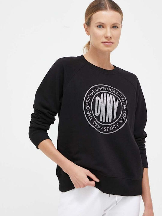 DKNY Women's Long Sleeve Pullover Cotton Black