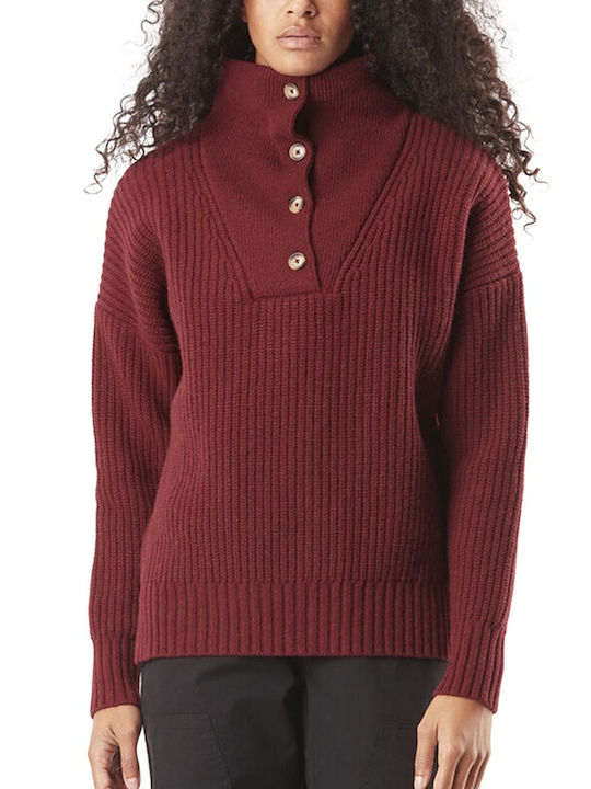 Picture Organic Clothing Women's Long Sleeve Sweater Woolen Burgundy