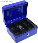 Cash Box with Lock Blue 104254