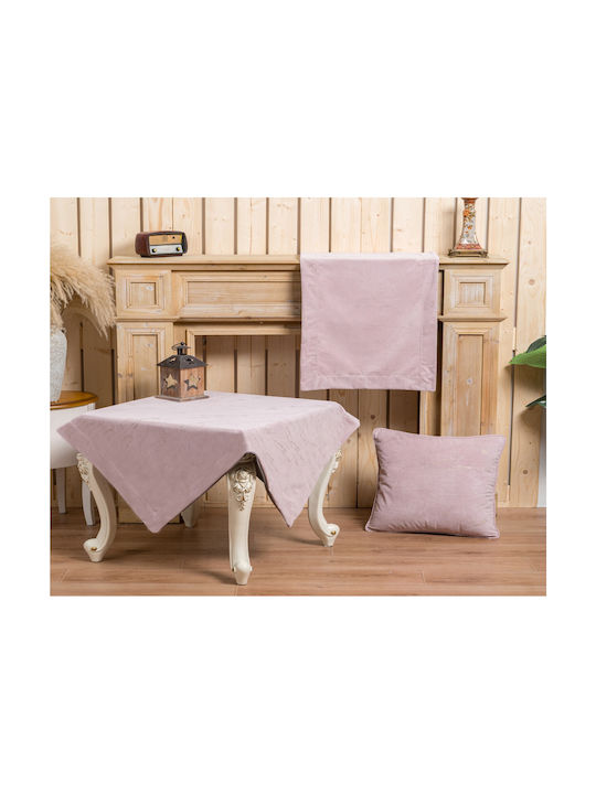 Liolios Home Μαξιλάρι Καναπέ από Βελούδο Pink 45x45εκ.